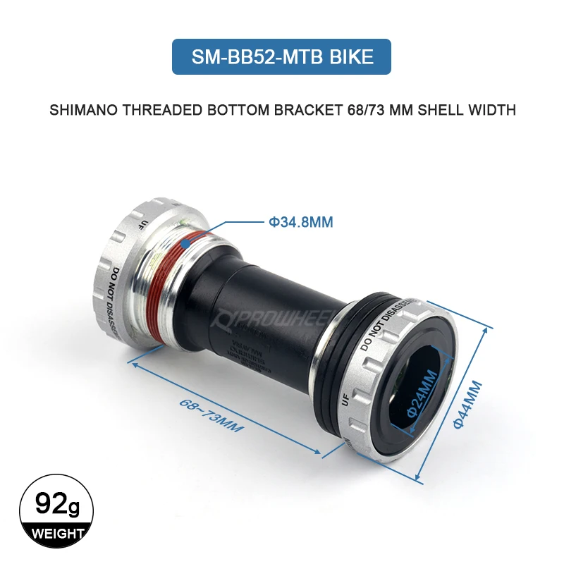 Shimano SM-BB52 MTB Bicycle Bottom Bracksets 68/73mm Mountain Bike Central Movement 24mm BB Threaded Central Holder