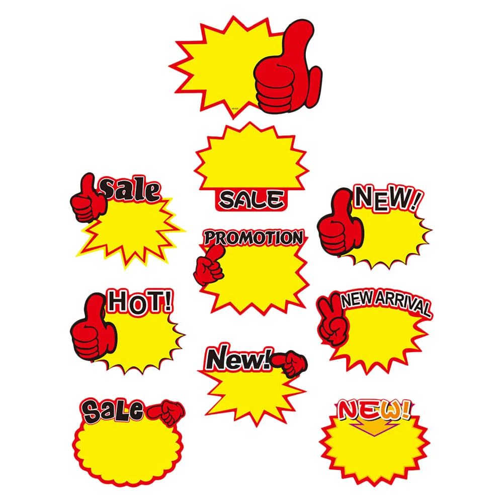 

100 Pcs Tag Promotional Advertising Stickers Signs Shop Advertising Stickers Labels Display Notes