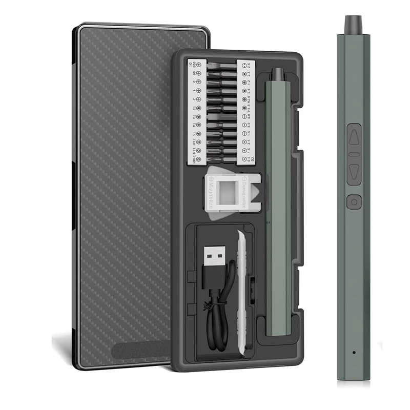 Electric Screwdriver 30 in 1 Electric Screwdriver Kit with LED Lights Precision Cordless Repair Tool for Phone Camera Watch