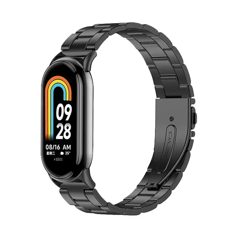 حزام من الفولاذ المقاوم للصدأ لـ Mi Band 8 9 حزام ساعة Correa لـ Xiaomi Mi Band 8 سوار معصم معدني Miband 8 9 حزام مغناطيسي