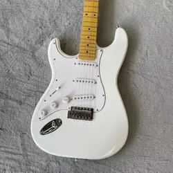 ST Left Hand Electric Guitar 6-String Split Electric Guitar, White Body, Bright Color, Maple Fingerboard, Maple Track, White Gua