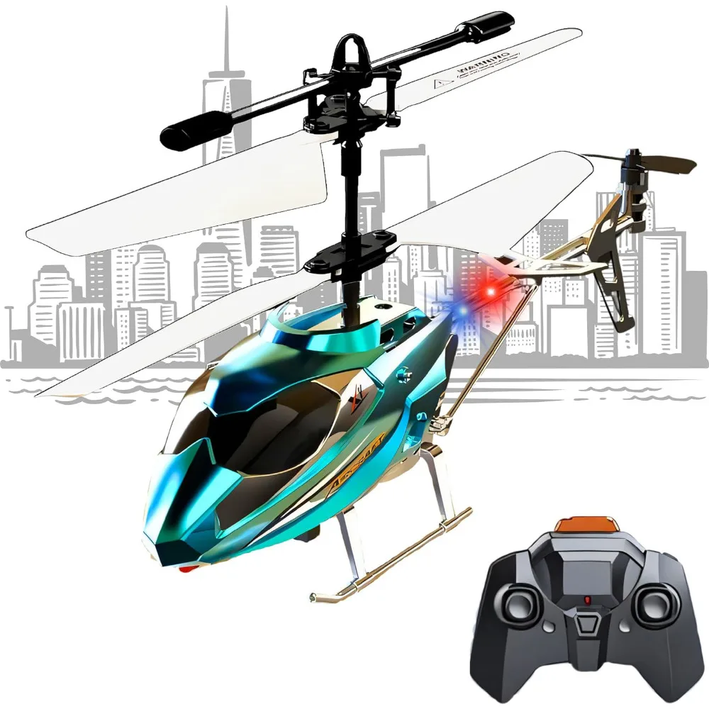 1-teiliges 3D-Hubschrauber-Modellbausatz, neu, blau, mit Fernbedienung, fester Flughöhe, Ein-Knopf-Start, geeignet für Jungen und Erwachsene, das beste Weihnachtsgeschenk, Feiertagsgeschenk.