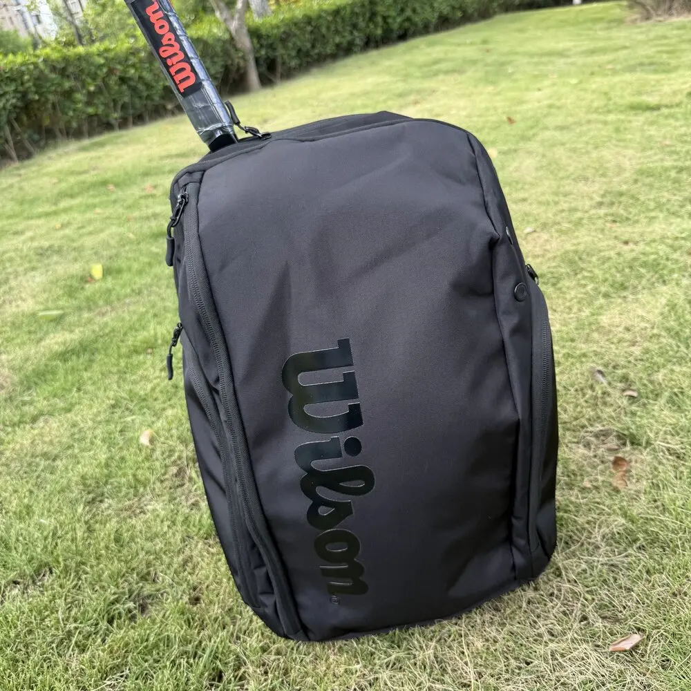 Wilson Super Tour Tennis Backpack Red Insulation Pocket Minimalist Design Racket Sport Two-toned Tennis Bag Max Hold 2 Racquets