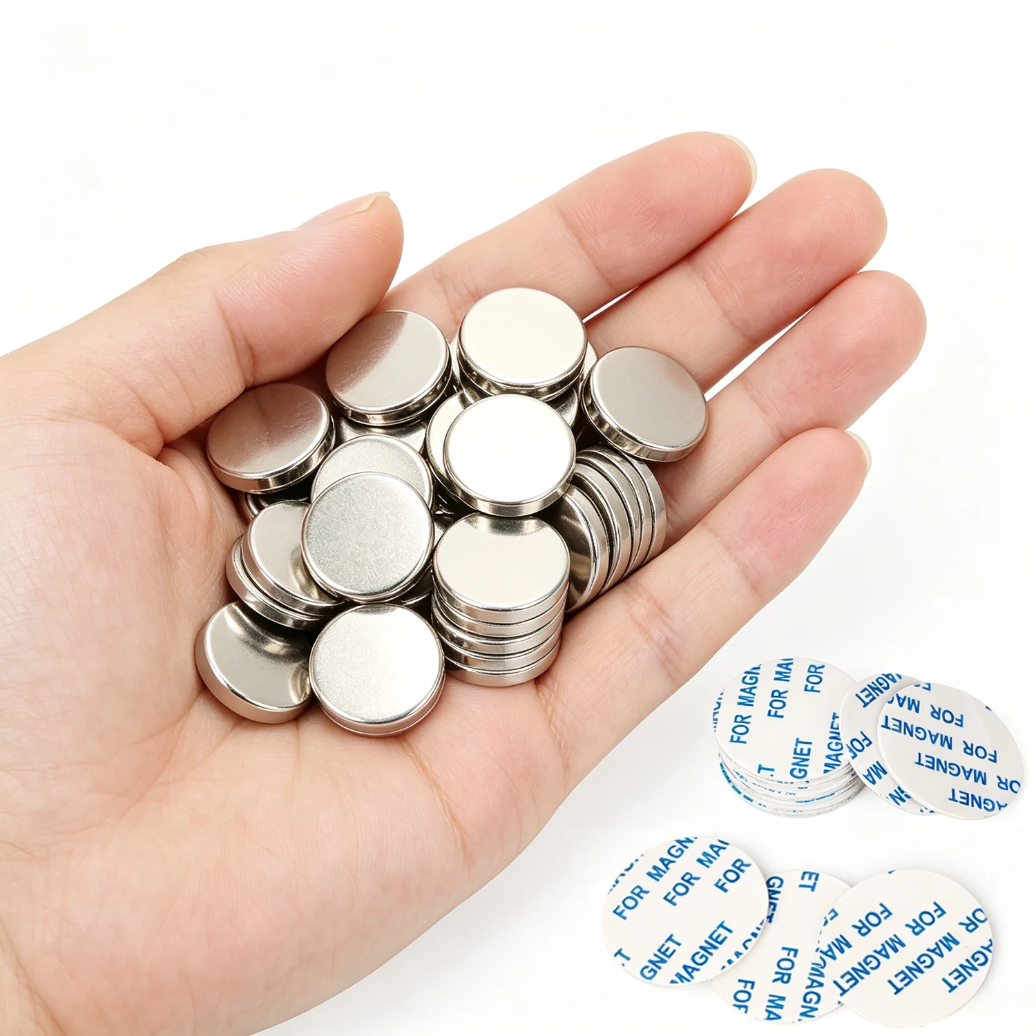 Powerful Magnet Round Neodymium Magnets with Double-Sided Adhesive Magnetic for Office Kitchen Fixation Multi-purpose DIY Craft