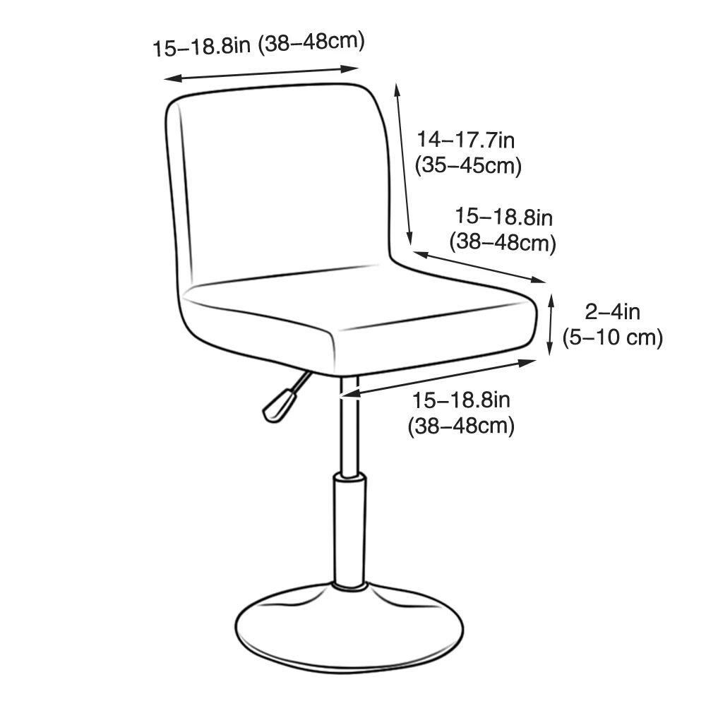 Bar Chair Cover Short Back Bar Stool Seat Covers Slipcovers Hotel Banquet Stretch Thick New Fabric Small Size Chair Case