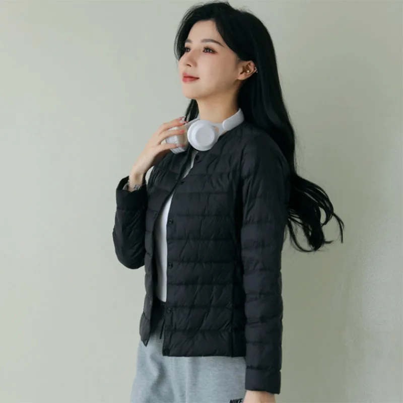 Lucyever Women Puffer Jacket 2024 Autumn Winter Lightweight Warm Down Coats Female Collarless Ultralight Quilted Outerwear Woman