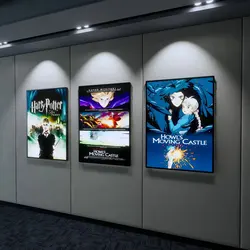 Ultra-thin LED Tempered Glass Light Box Wall Hanging Cinema Movie Poster Display Screen Restaurant Menu Advertising Light Box