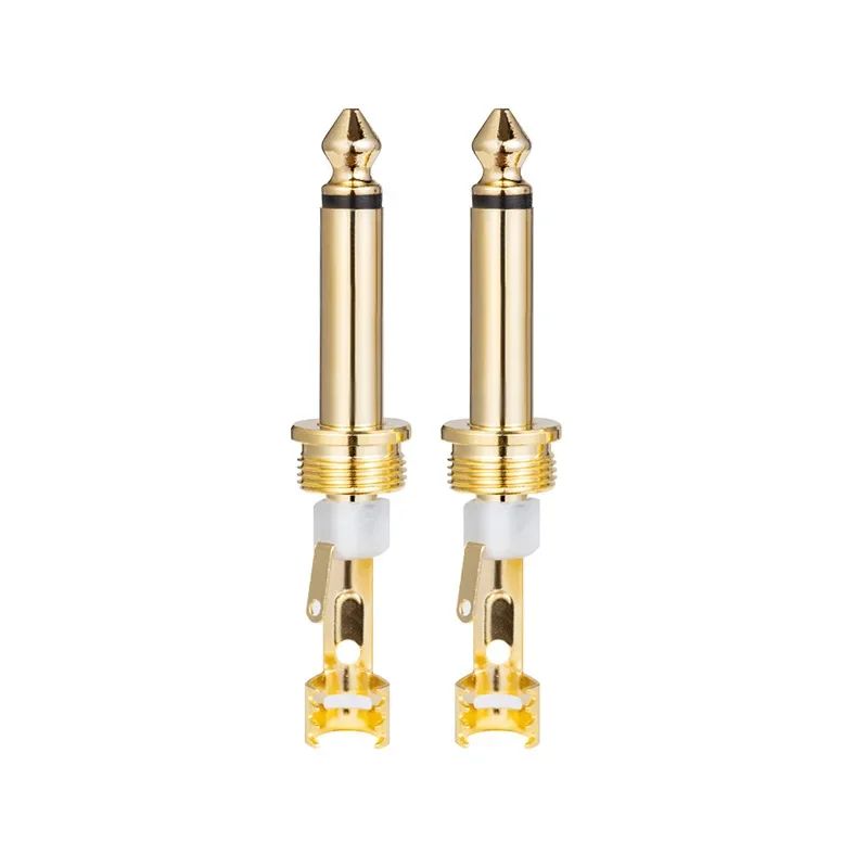 Jack 6 35mm Earphone Repair 6.5 Plug Pure Copper Gold Plated 6.35 Mono DIY Headphone Connector M11*0.75 Thread Audio Adapter