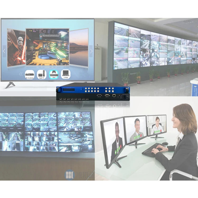マトリックススイッチャー 4x8 8x8 EDID RS232 8画面 4K マトリックススイッチ HDMI 8x8
