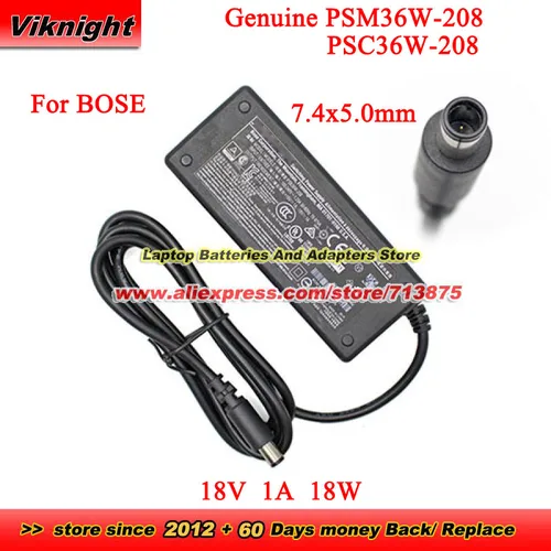 Adaptador de CA PSM36W-208 genuino PSC36W-208 293247 -009 18V 1A 18W para cargador SOUNDDOCK II III 2 3 309612 -003 354969 -0020 7,4x5,0 mm