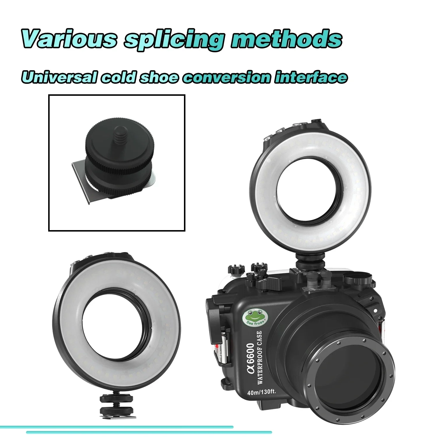 2025 Seafrogs SL-108 กันน้ํา 40 เมตร Macro Ring Flash Light 1200 Lumen ดําน้ําเติมแสงสําหรับ 67 มม.กล้อง
