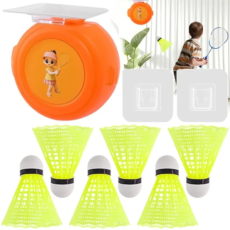 Self-Adhesive Elastic Badminton Trainer Set, Solo Badminton Training Device Badminton Single Player Rebound Practice Swing Adult