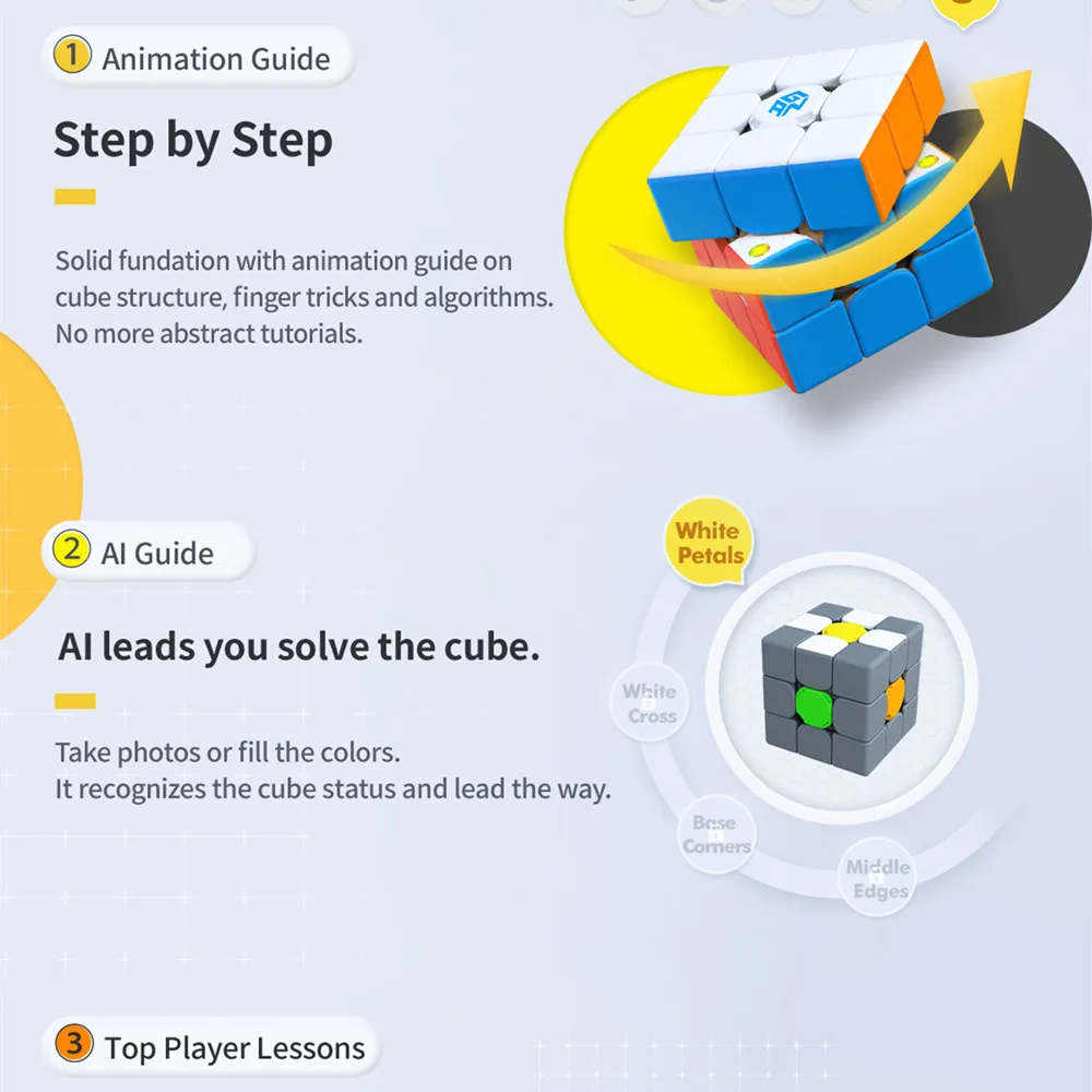 GAN356 i Carry S Cube Intelligent gan356 Bluetooth Cube de vitesse Intelligent Speedcube 3x3x3 Cube magique professionnel jouets pour les enfants