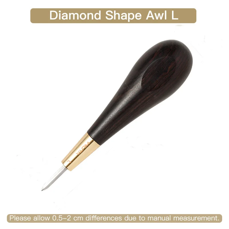 WUTA 2. Generation Ledernähte Ahle Diamantform Ebenholz Blackwood & Messing Bastelwerkzeug Handnähen Ahle DIY Stitcher Taper