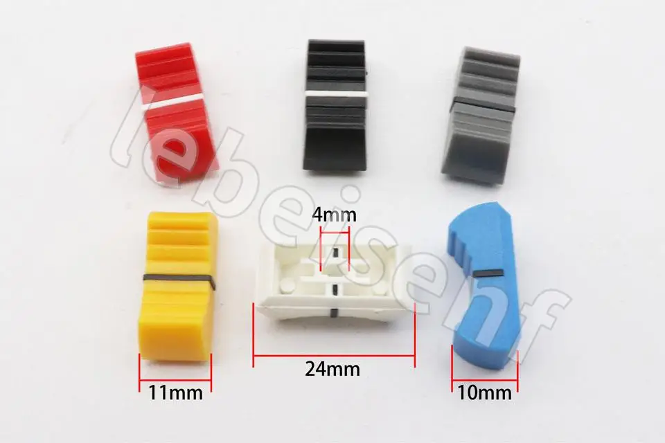 60pcs Straight Slide Button Knob Cap Mixer Potentiometer Fader Cap Playing discs Push Button Audio Volume Switch Knob hole 4mm