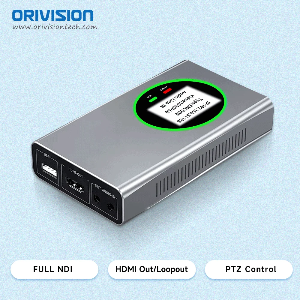 Low Latency Full NDI Video Encoder Decoder HD 1080P60 NDI to HDMI Converter with POE/PTZ Control