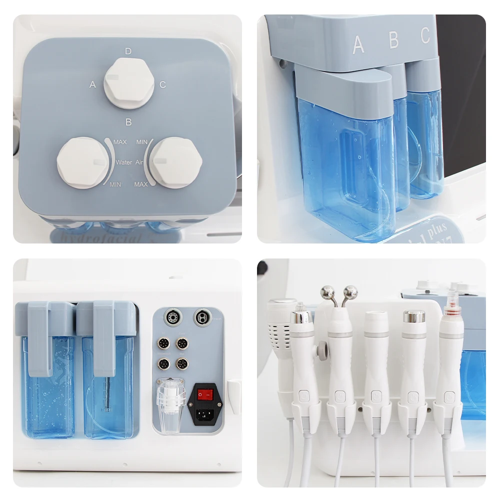 New 6 in 1 Small Bubble Hydrogen Oxygen Facial Machine Microdermabrasion Device Peeling Cleansing Lifting SPA Bubble Equipment