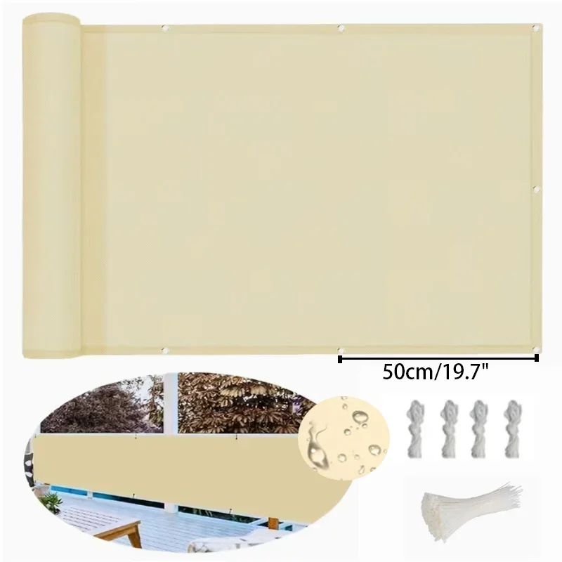 Wasserdichter Sichtschutzzaun aus Segeltuch, 95% UV-Schutz, Balkon-Sonnenschutz, Terrassen-Sonnenschutz, Segeltuch für Garten und Veranda – Detail 1