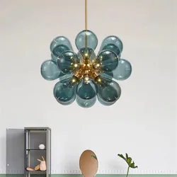 Creative green bubble chandelier LED Glass lamp shade colorful lamp For Living Room Loft Bedroom Decor Designer atmosphere light