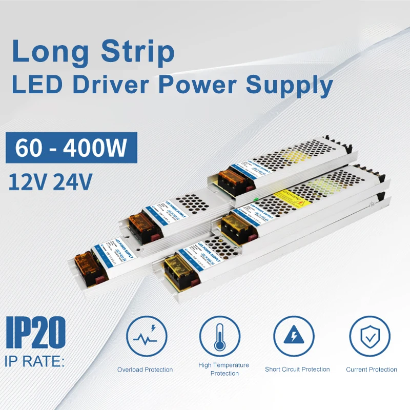 12V 24V Switching Power Supply with Strobe-free Built-in Long Bar Voltage Regulator 0-36W Ultra-thin Light Box Advertising Strip