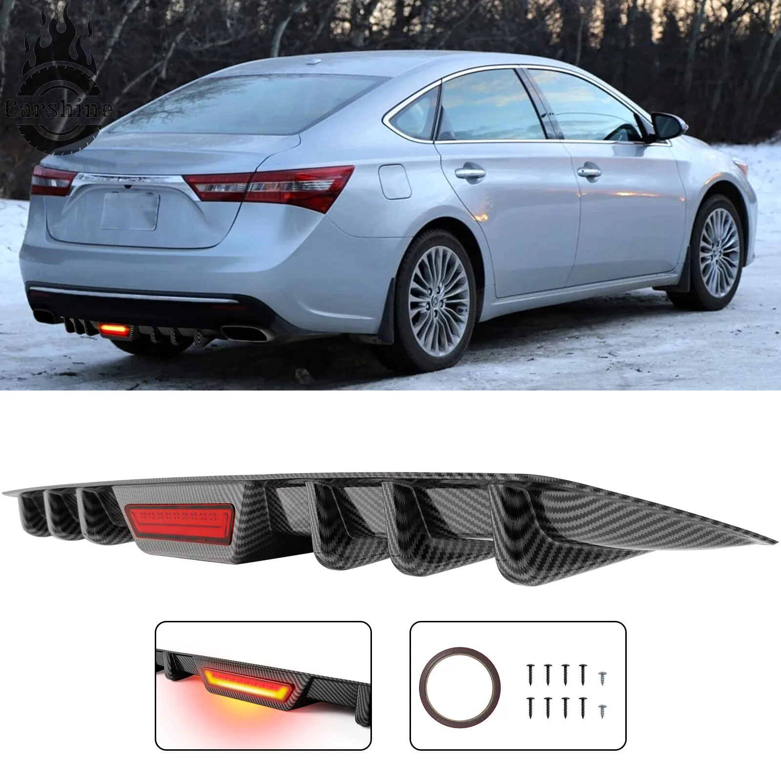 

Диффузор-спойлер заднего бампера из карбона с LED-стоп-сигналом для Toyota