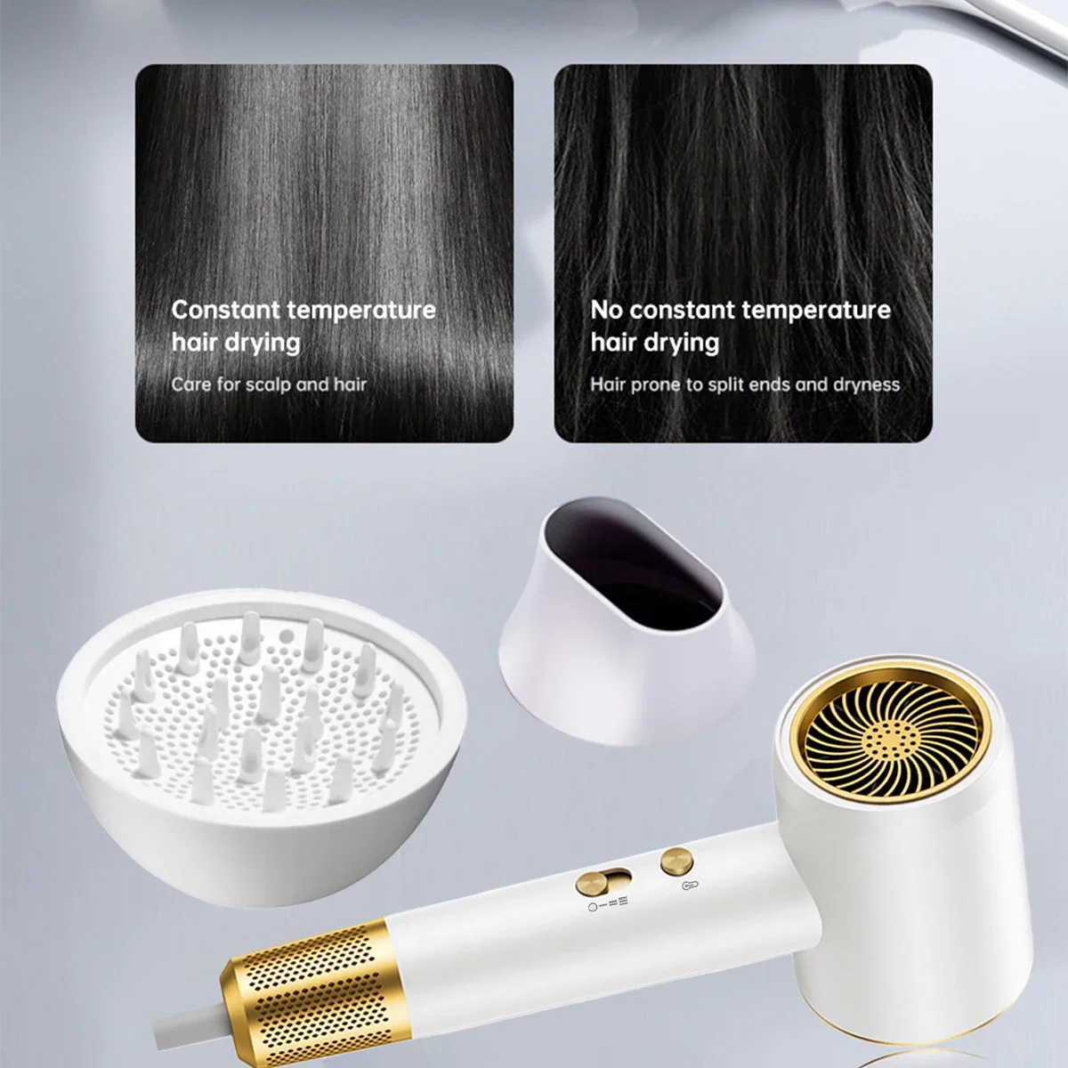 Electric High Speed Hair Dryer 120000RPM Brushless Negative Ions Blow Dryer 1400W Super Powerful Wind Lownoise Salon HairDryer