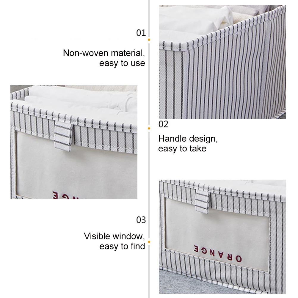 

Foldable Storage Basket Wardrobe Organizer Non Woven Uncovered Clothes Container Collapsible Bins Home Use