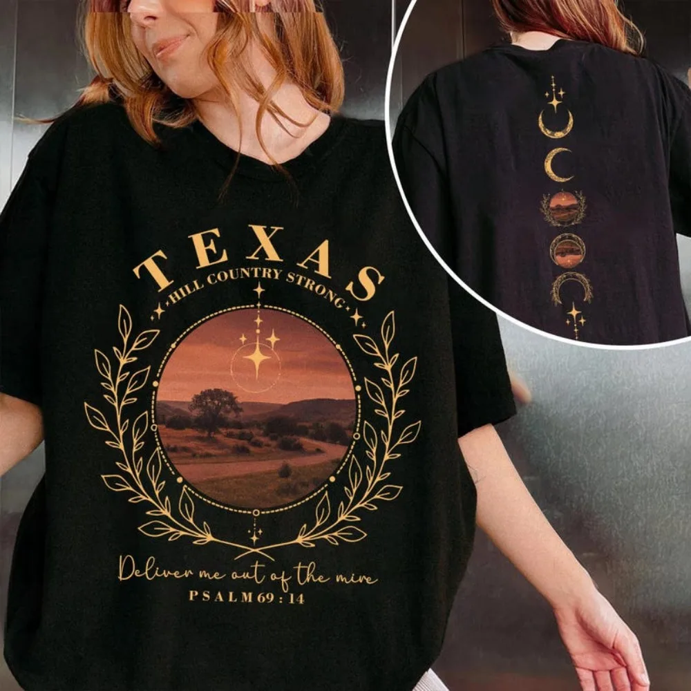 Texas Hill Country Strong Shirt Strong Awareness Women Tees Texas Flood Clothes Kerriville Texas O Neck Graphic Print Clothes