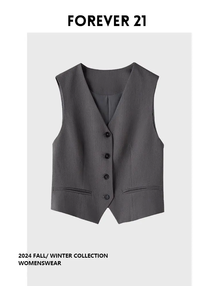 

Жилет Forever 2 Roman Faion, приталенный, однотонный, для многослойных образов, простой, универсальный, для весенних поездок на работу, с V-образным вырезом, стройнящий