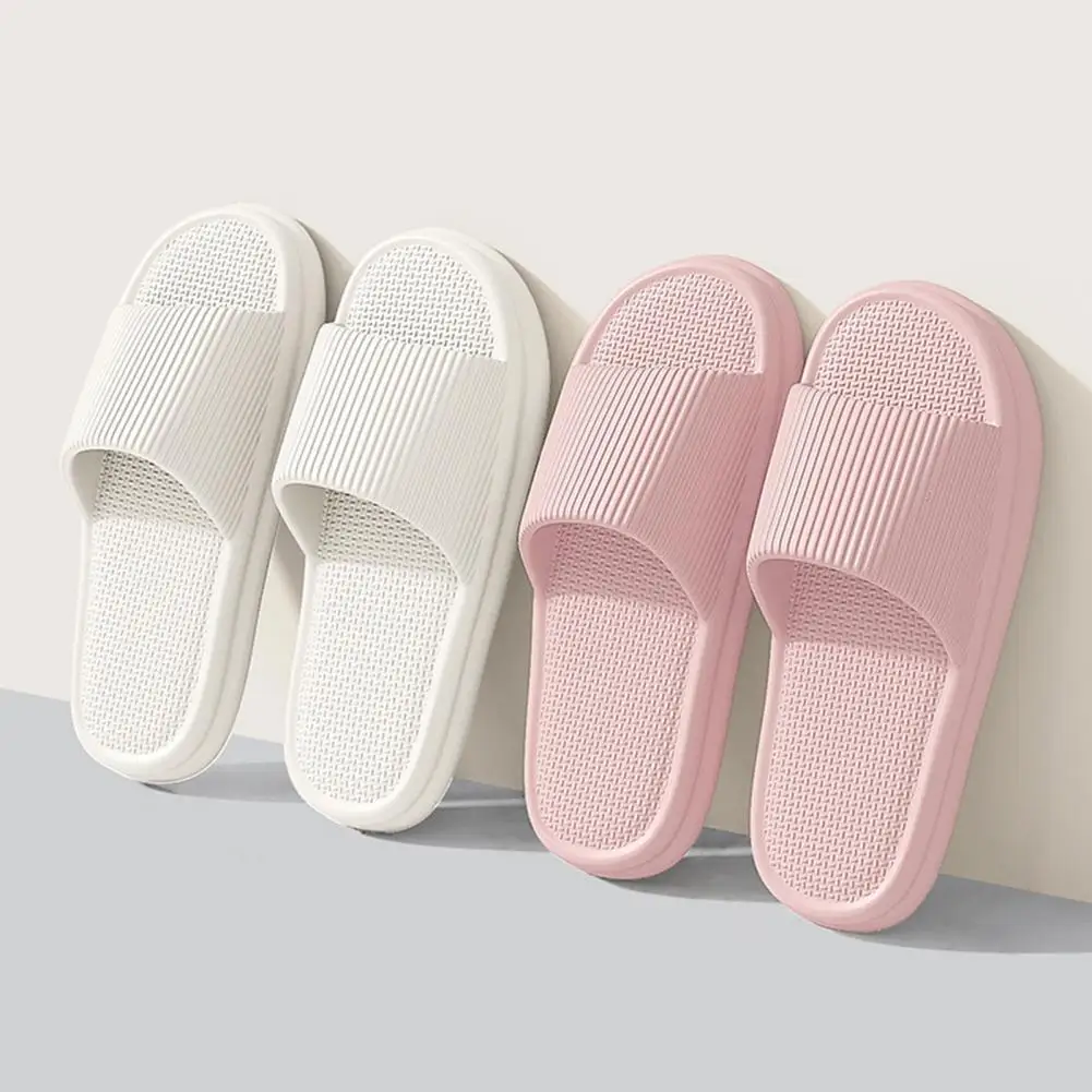 Sandal Wanita Musim Panas Warna Solid Kasual EVA Slide Nyaman Anti-Slip Sepatu Rumah Dalam/Luar Ruangan Sandal Lembut Penggunaan Ganda Sederhana