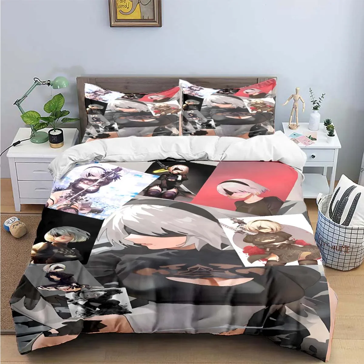 

2025 Famous Film Role A-Automata Nier Print Bedding Sets Bed Supplies Set Duvet Cover Bed Comforter Set Bedding Set Luxury Gift