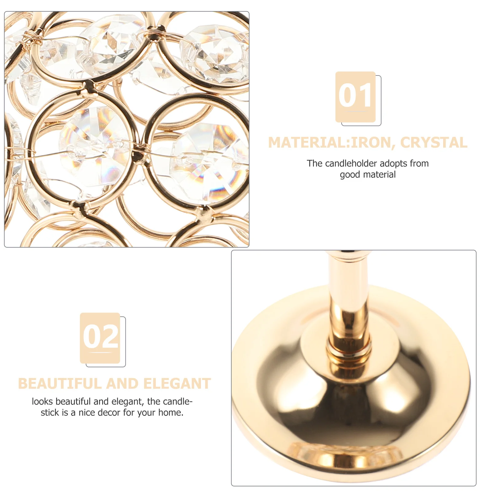 

Mini Crystal Holder Elegant Dining Table Candlestick Romantic Wedding Centerpiece Decorative Stand