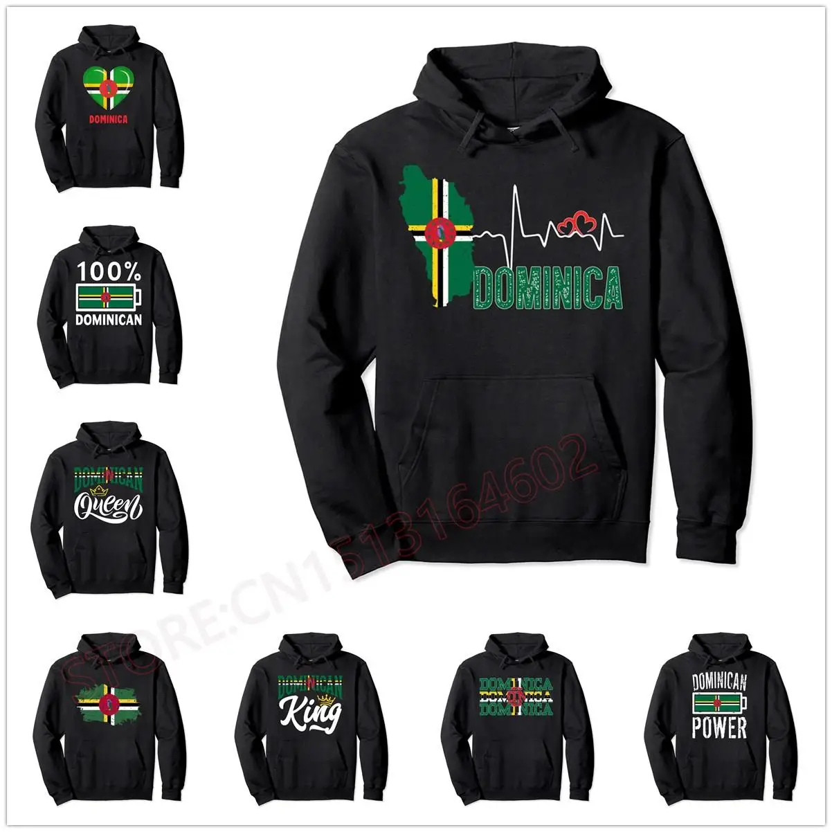 Dominica Flag Dominican S-6XL Pullover Hoodie Men Women Unisex Cotton Hoodies Hip Hop Style Sweatshirt