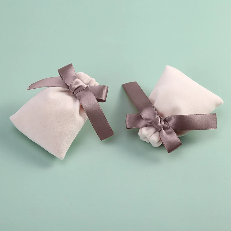 

10pcs 7x9cm/6x13cm/10x12cm Beige Plush Drawstring Bag Gift Packaging Wedding Earrings Bracelets Necklace Storage Pouch Supplies