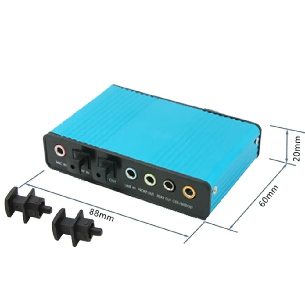 USB 2.0 6 Channel Sound Card Audio Card Adapter Optical Fiber 5.1 Sound Card SPDIF Controller Audio Card For PC Laptop Computer