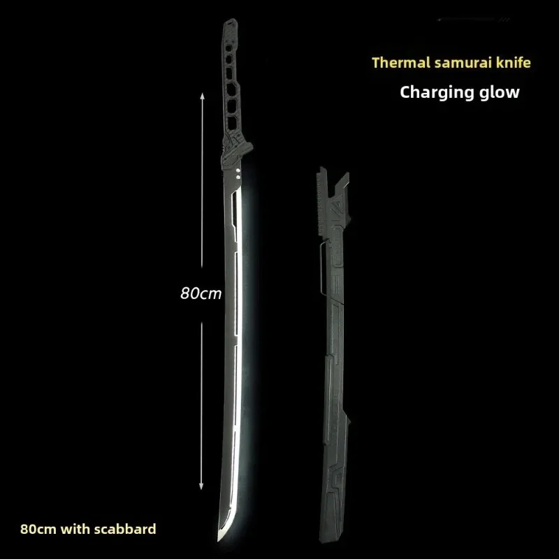 

80cm Anime Cyberpunk With Sheath Samurai Sword Lightsaber Game Peripherals Model Props Thermal Energy Collectible Display Toy