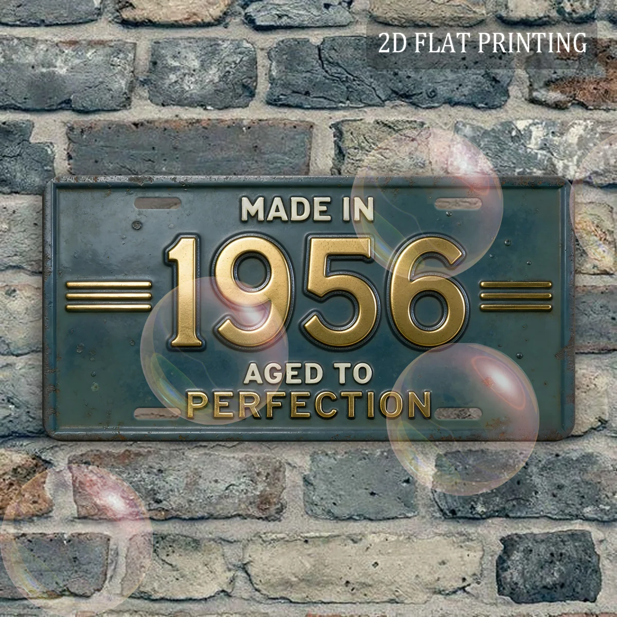 2D Flat Vintage Style Metal Sign Made In 1956 Aged To Perfection Birthday Anniversary Decor Sign, Suitable for Living Room