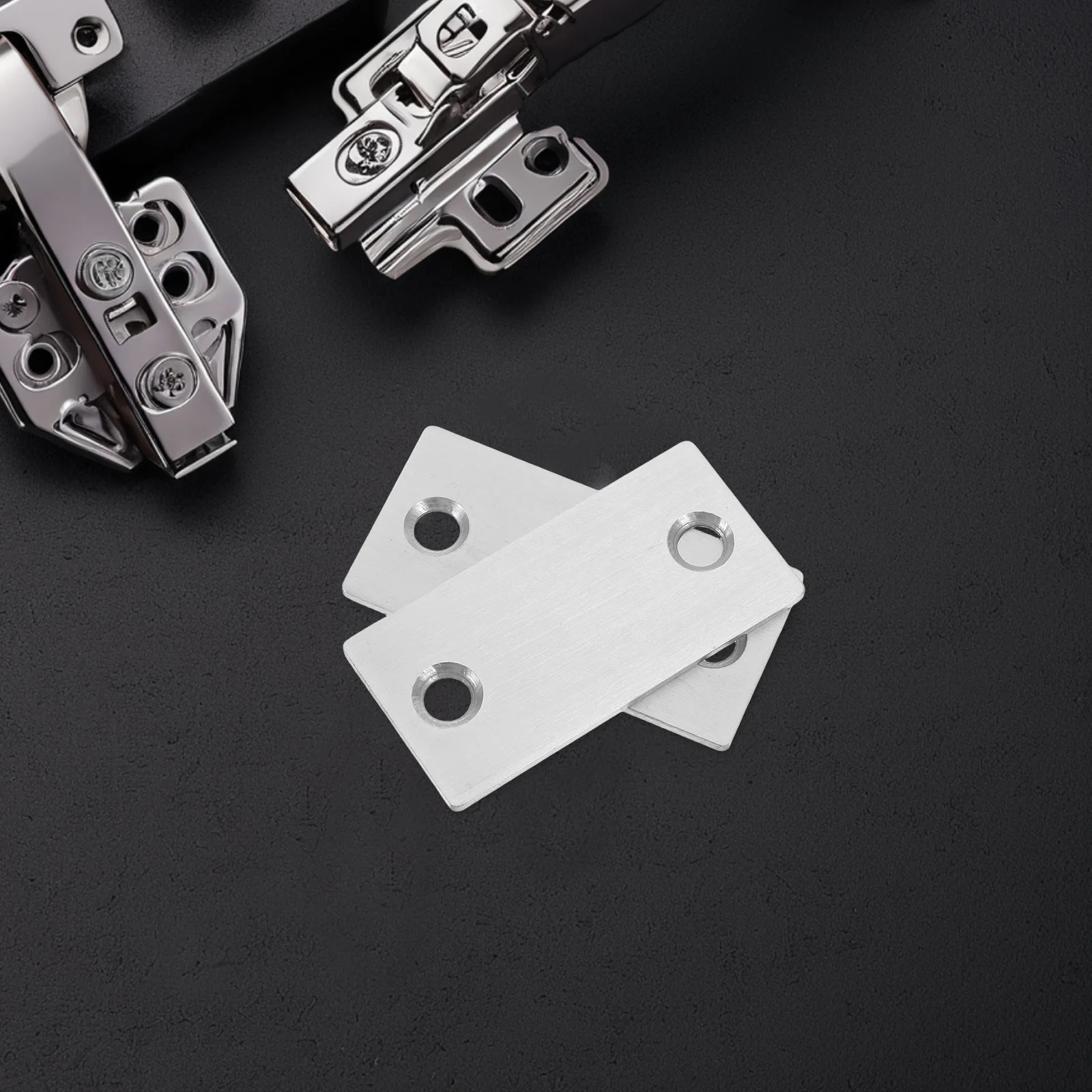 2pcs Edge Filler Stainless Steel For Door Hole Repair Replacement Parts Door Reinforcement Plate Strike Plate Covers