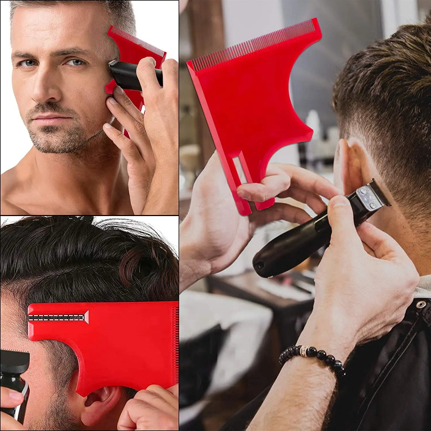 4 Stks/set Baard Scheersjabloon Kammen Haartrimmers Plastic Mannen Baard Gids Vormgeven Styling Tool Haarlijn Sjablonen Liniaal Kit