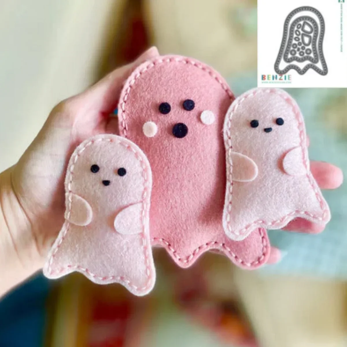 Stitchable Ghost Felt Die New Metal Cutting Dies For DIY Scrapbook Craft Decoration Template Supplies Greeting Card