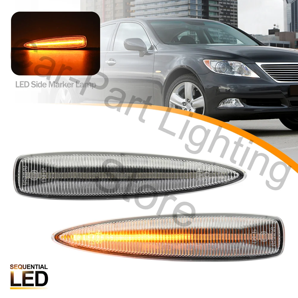 

2X For Lexus IS F LS460L LS600h LX450d LX570 Led Dynamic Amber Side Marker Blinker Fender Turn Signal Indicator Lights