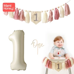 Happy Birthday Banner set di ghirlande di nappe fatte a mano Baby Shower anniversario festa di compleanno decorazione di palloncini forniture artigianali