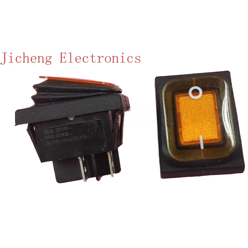 

10PCS Switch RL2 (P) waterproof ship type rocker switch 16A250V 4 feet 2 gears with yellow light