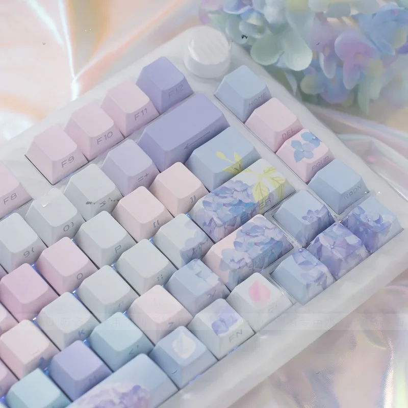 Imagem -05 - Mifuny Endless Summer Theme Keycaps Lado Gravado Pbt Transparente Cherry Profill Keycap Acessórios de Teclado Mecânico 130 Chaves