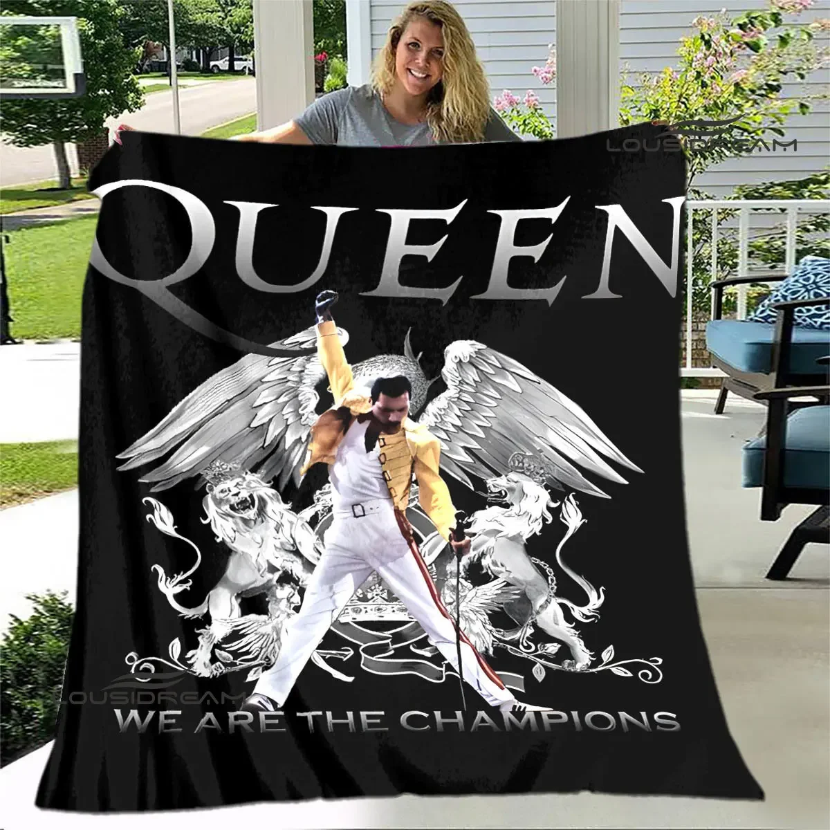 بطانية بطبعة فرقة كوين كلاسيكية ، فلانيل ، مريح ، منزل ، سفر ، سرير ، هدية عيد ميلاد ، رحلة