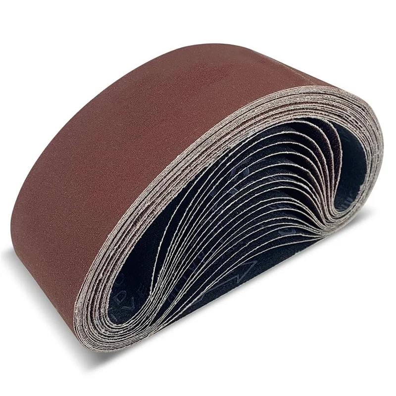 Set di nastri abrasivi per levigatrice a nastro multiuso da 3 x 24 pollici AS94-18 - Materiale in ossido di alluminio per prestazioni potenti