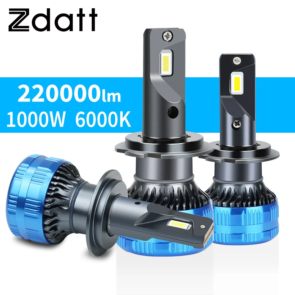 

H7 Led H4 H8 H11 H9 9005 9006 HB4 HB3 H1 Светодиодные фары Canbus Лампа 12 В 24 В 1000 Вт Turbo 6000K 220000LM Фара Автомобильные диодные фары