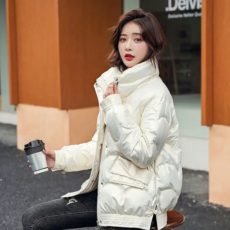 2023 New Women Winter Jacket Short Warm Parkas Female Thicken Coat Fashion Cotton Padded Jacket Casual Parka Outwear