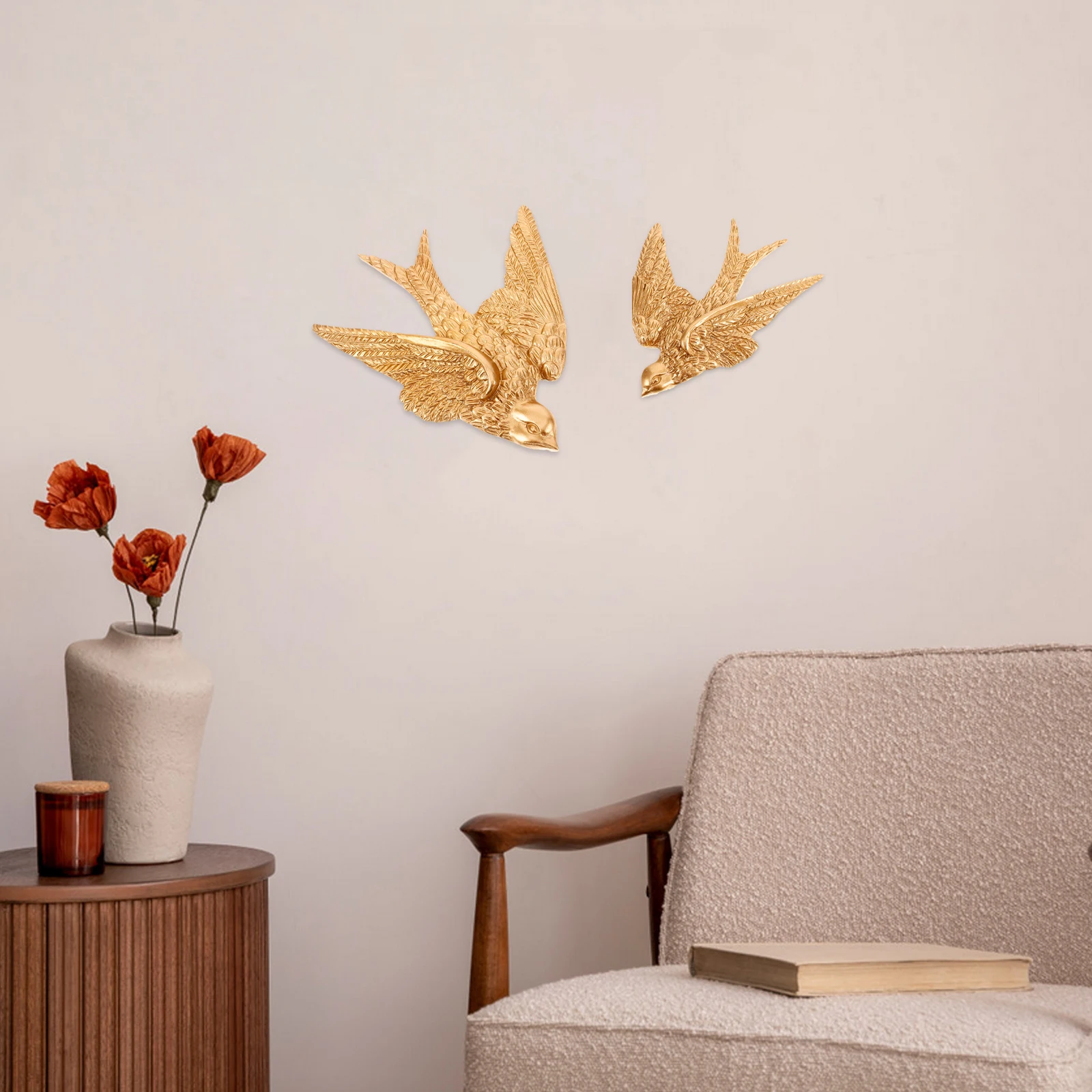 

2 Pcs Resin Swallow Wall Art Decor Retro naments Hanging Decoration Home Garden Adornment Craft Durability Strong Lightweight