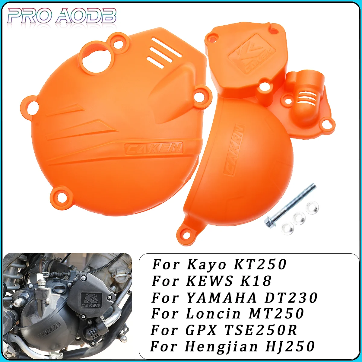 For Yamaha DT230 Loncin MT250 GPX TSE250R Kayo KT250 Hengjian HJ250 2T Plastic Ignition Protector Clutch Guard Water Pump Cover